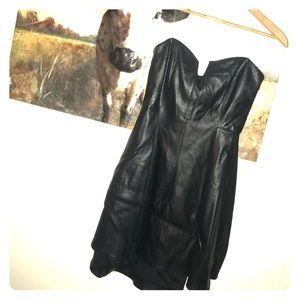 DO+BE Faux Leather Strapless Dress. Size Medium.